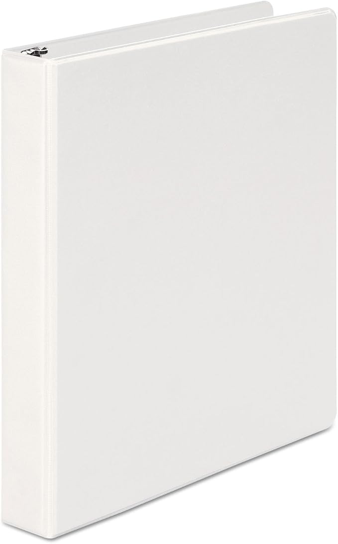 Universal Economy Round Ring View Binder, 3 Rings, 1" Capacity, 11 X 8.5, White, 6/Pack