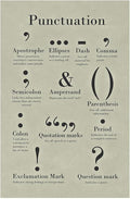Punctuation Poster Grammar Writing English Classroom Posters Depth Knowledge Literary Terms Library Class Decorations High School Teacher Home Chart Cool Wall Art Print 12x18