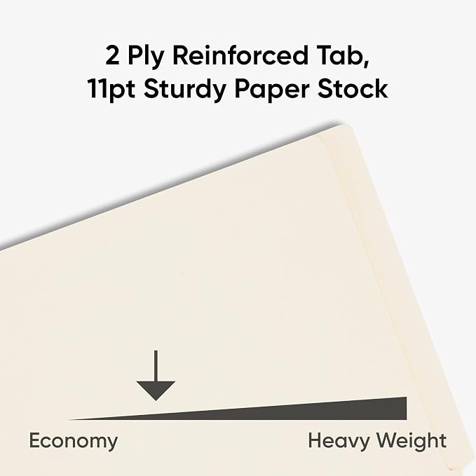 Smead End Tab Fastener File Folder, Shelf-Master® Reinforced Straight-Cut Tab, 50 Count