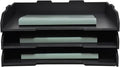 A3 Stackable Paper Tray, 3 Tier Desk File Organizer, Desktop Organizer for Office Supplies,Office Desk Accessories & Workspace, /A3 Office File Folder, Office School, White (Landscape-Black-3-Tier)