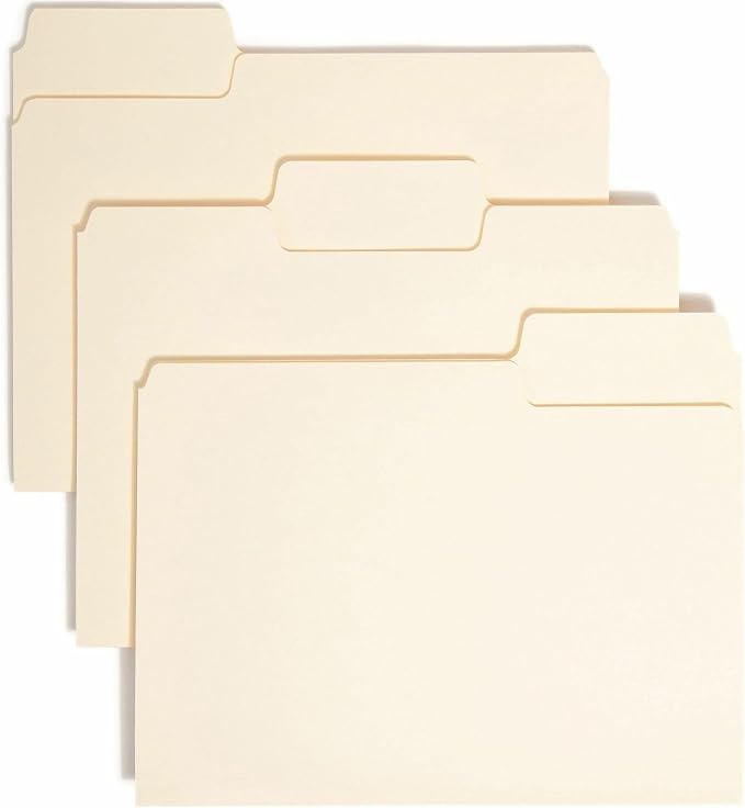 Smead SuperTab File Folder, Oversized 1/3-Cut Tab, Letter Size, Manila, 100 Per Box (10301) (Pack of 5)