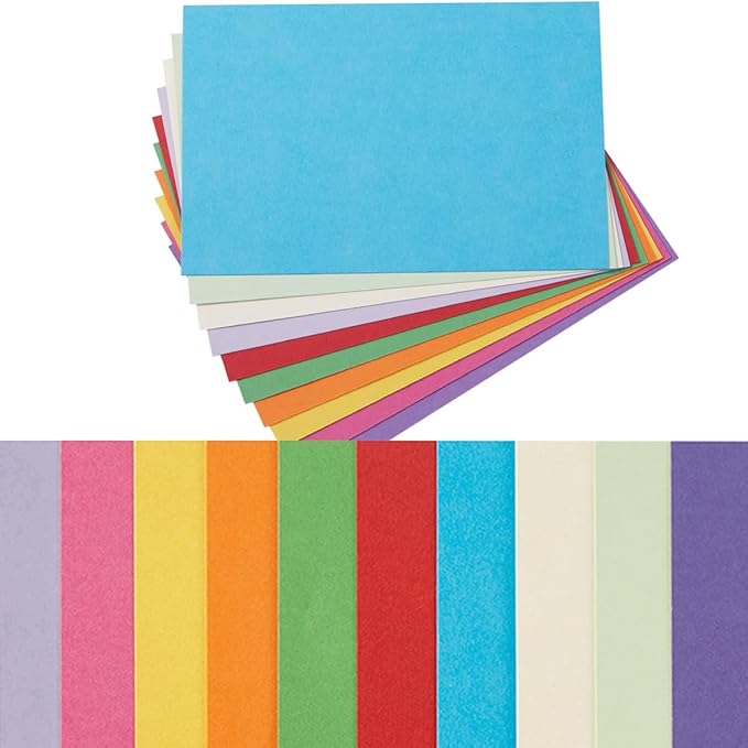 50 Sheets Blank Cardstock Paper 250 GSM Thick Heavy Cards Stock for DIY Art Projects, Card Making, Postcards, Greeting Cards, Birthday Party, Wedding Invitation (Multicolor, 3x5 inches)