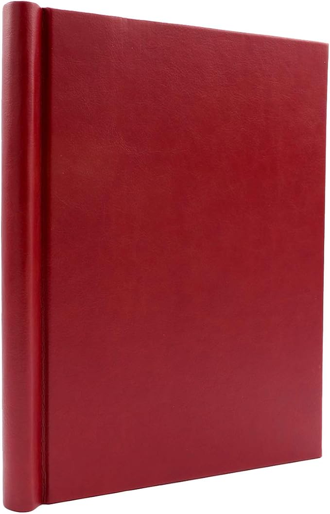 Faux Leather Springback Thesis Binder - Red, 1" Spine, by Bindertek | 150 Sheet Capacity, High-Tension Spring Clamp Style, Perfect for Thesis Work, Legal Documents, Menus, Portfolios, Photography