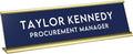 Custom Engraved Desk Plate | Personalized with your Name and Title | Perfect Decor for Office, Business, or Home | Multiple Font and Color Options | 2x8" or 2x10" (Dark Blue w/White Letters, 2x8")