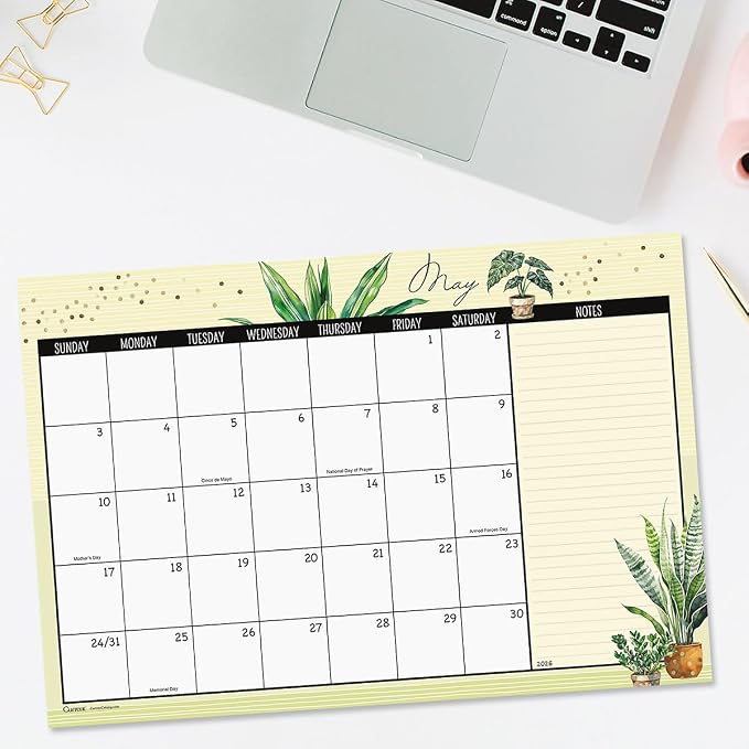 Current 2026-2027 Plants Desk Calendar Pad, 11-Inch x 16-1/4-Inch Size, Large 24-Month Bookstore-Quality Calendars for Kitchen & Office