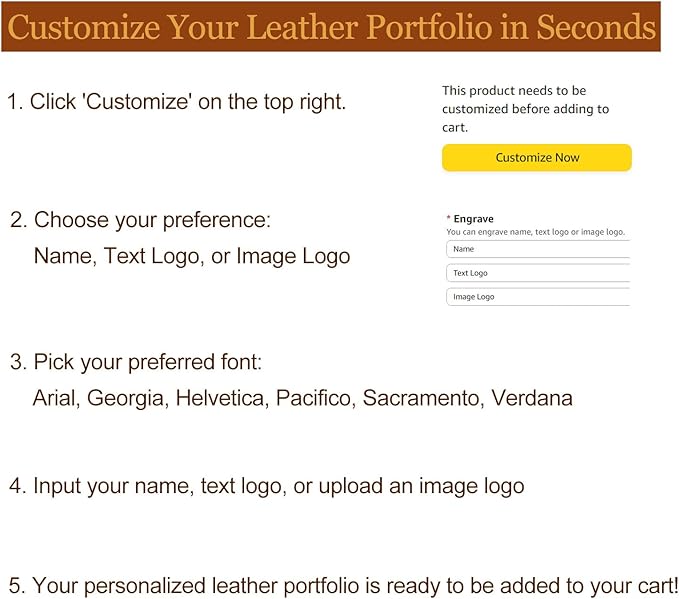 Geslun Personalized Vegan Leather Portfolio, Legal Size 8.5 x 14 Pad Holder, Custom Business Padfolio for Men Women, Zippered 14" Laptop Organizer, Professional Notepad Folio, Brown