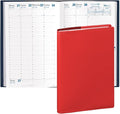 Quo Vadis 2026 Minister - Weekly/Monthly Planner - 12 Months, Jan. to Dec. - 6 1/4 x 9 3/8" - Smooth Faux Leather Soho Red Cover- Time Management Appointment Organizer