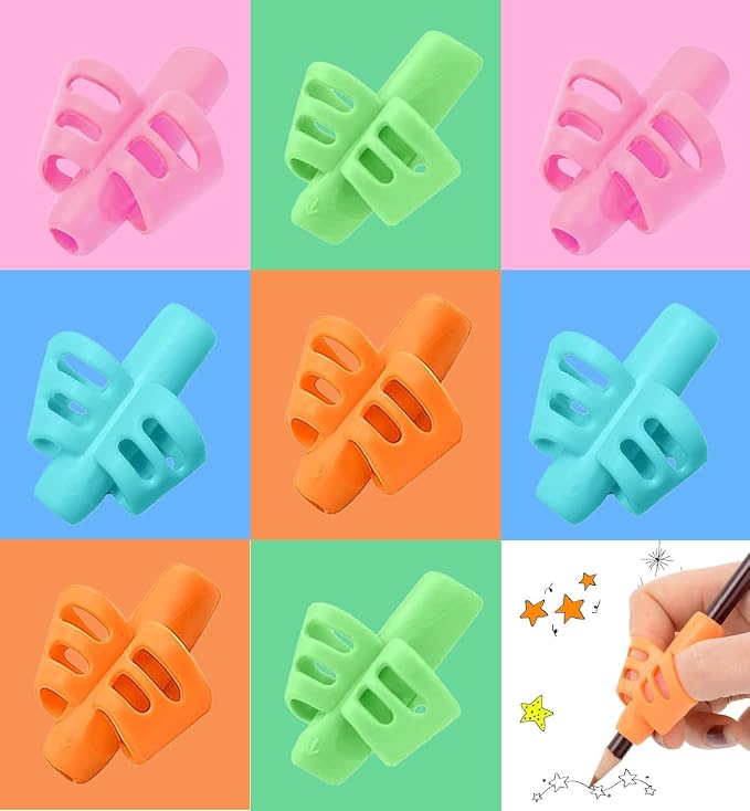 JustBlanks 60 Pcs Pencil Grips for Kids Handwriting Pencil Holder for Kids Posture Correction Writing Training for Toddlers Silicone Pencil Grip Bulk