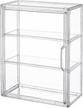 BOHOIDEE 3 Tiers Clear Display Case for Figures, Acrylic Storage Organizers Box with Magnetic Door, Wall-Mounted Dustproof Showcase for Collectibles Action Figure