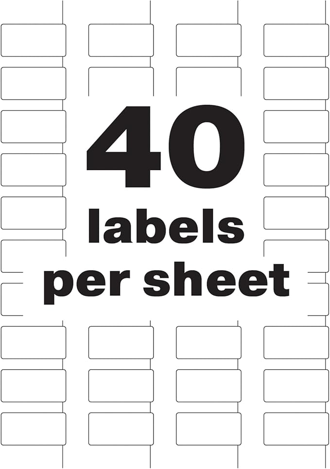 Avery White Asset Tag Labels, 3/4" x 1-1/2", Laser Printable Tags, 320 Waterproof Labels (61525)