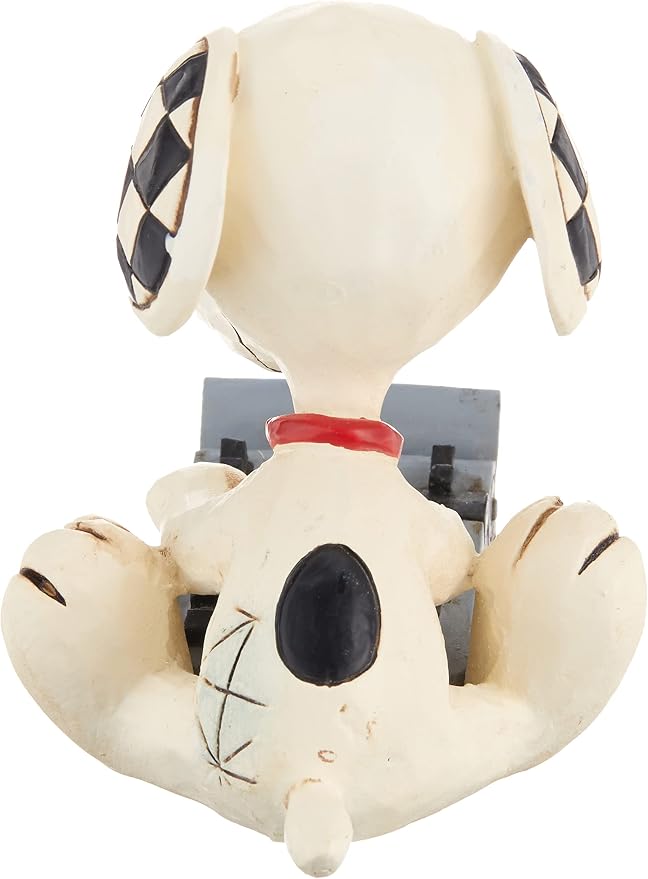 Enesco Jim Shore Peanuts Snoopy Typing Miniature Figurine, 3 Inch, Multicolor