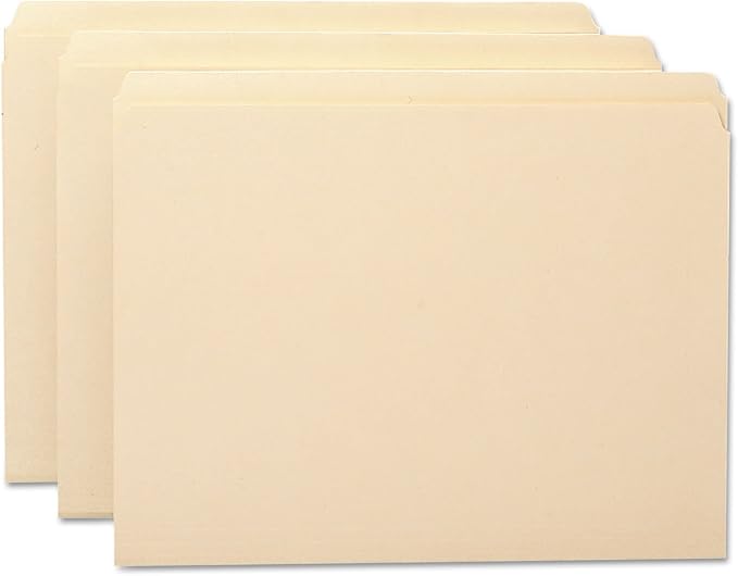 Smead File Folder, Straight-Cut Tab, Letter Size, Manila, 100 per Box (10300)