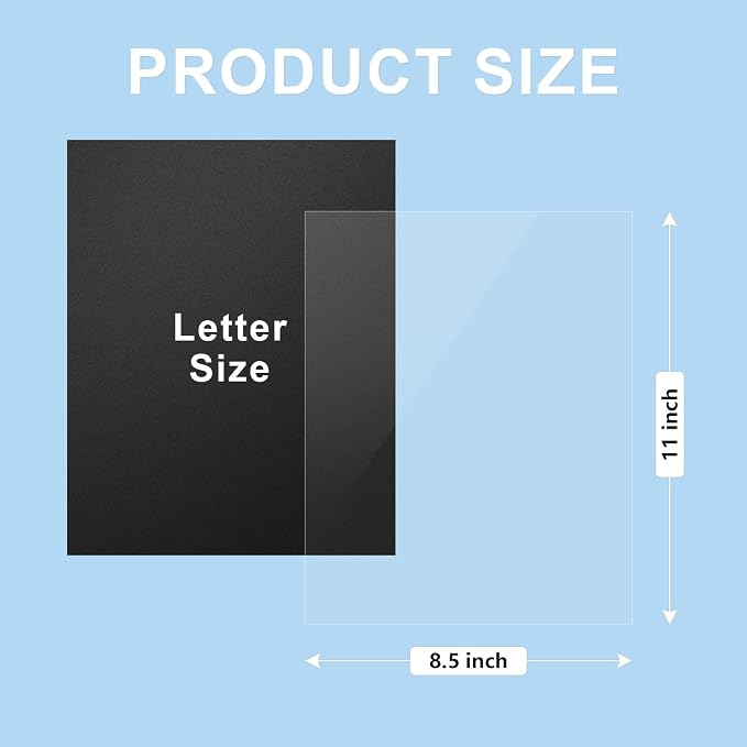 HOUYEE 100 Pack Binding Covers and Backs Set, 8.5x11 Inches, Letter Size | Including 50Pcs 12 Mil Ultra Clear PET Binding Covers, 50Pcs 12 Mil Black Plastic Sand Texture Polycovers, For Office School