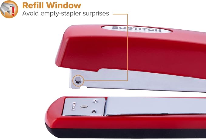 Bostitch Professional All-Metal Executive Stapler, 20 Sheet Capacity, Red