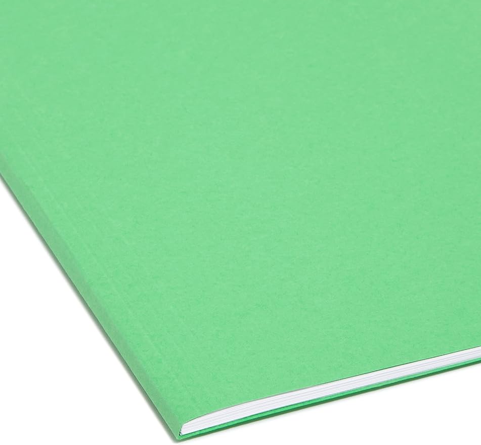 Smead TUFF Hanging File Folder with Easy Slide Tab, 1/3-Cut Sliding Tab, Letter Size, Green, 18 per Box (64042, Rod Color May Vary)