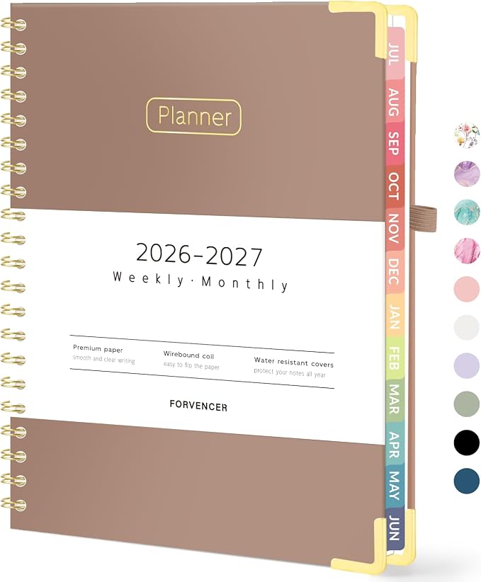 Forvencer Academic Planner 2026-2027, Calendar Jul 2026-Jun 2027, 8.5"x11"