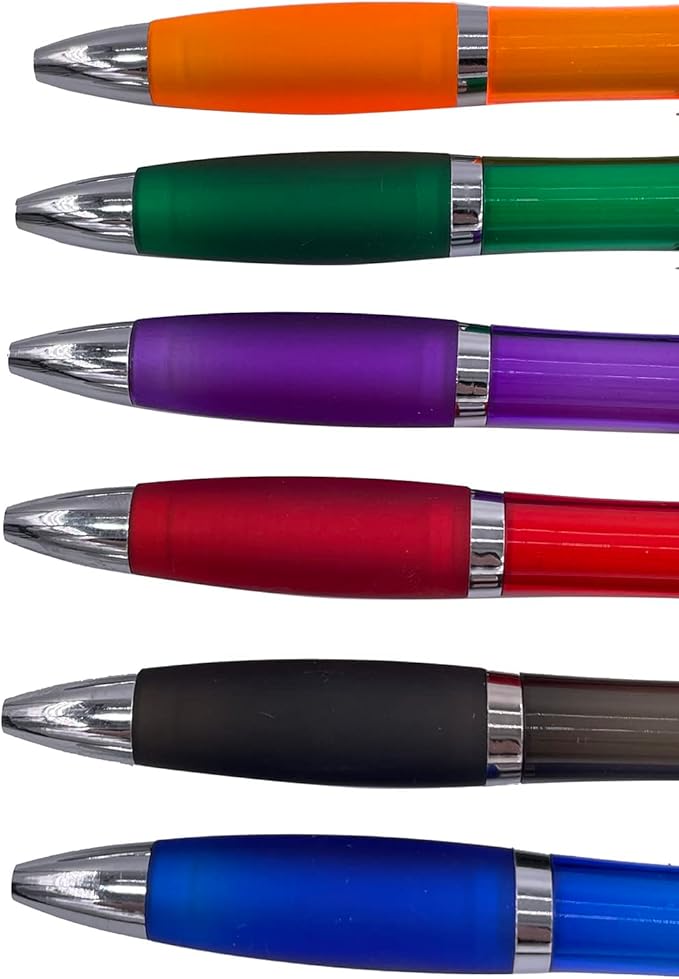 HEYZARDA Personalized Pens with Name Custom Text Logo Retractable Customized Ballpoint Pens for Church Office Business 50 Pcs, Orange