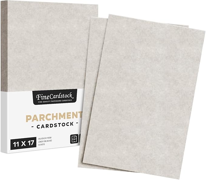 Stationery Parchment Card Stock Nice Paper, 65lb Cover Cardstock, 11" x 17" inches, 50 Sheets per Pack (New Smoke Gray)