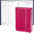 Quo Vadis 2026 Minister - Weekly/Monthly Planner - 12 Months, Jan. to Dec. - 6 1/4 x 9 3/8" - Grained Faux Leather Kali Rose Grenadine Cover- Time Management Appointment Organizer