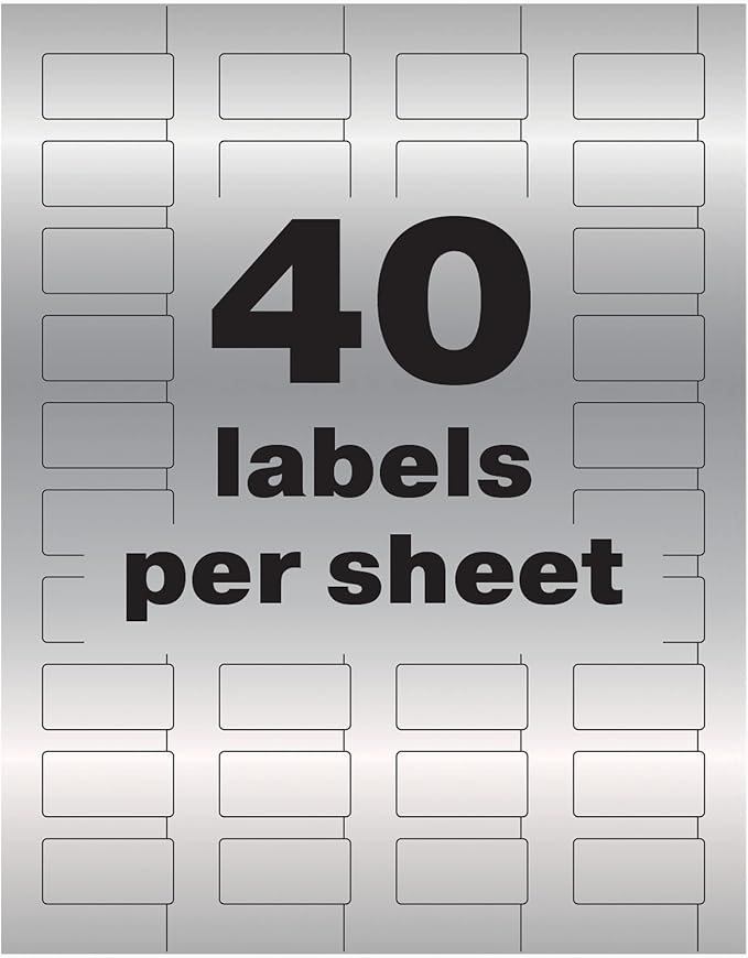 Avery® Metallic Asset Tag Labels, 3/4 x 1-1/2", Laser Printable Tags, 320 Waterproof Labels (61523)