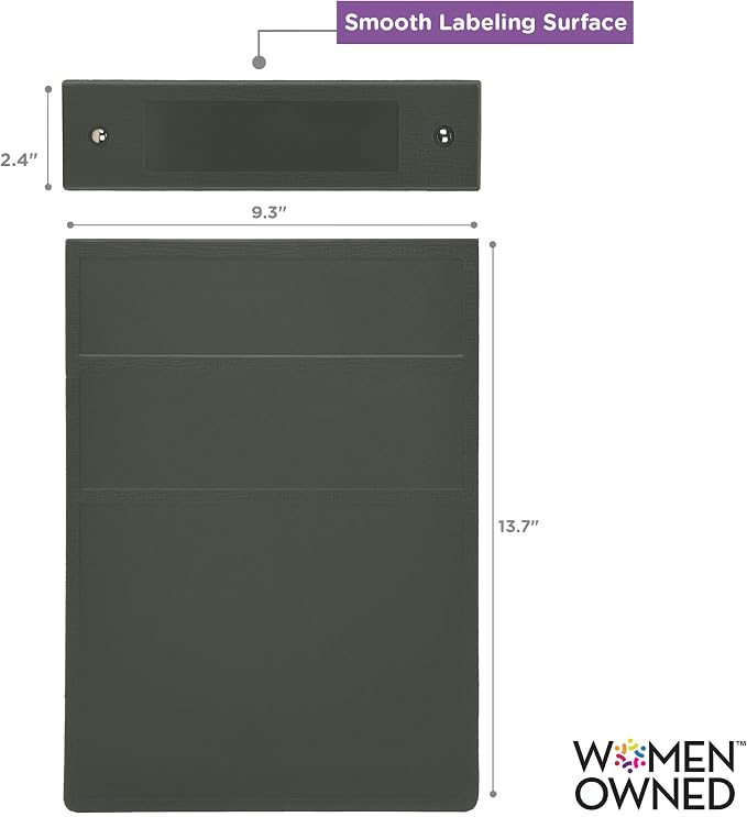 Carstens 2-Inch Heavy Duty 3-Ring Binder - Top Opening, Charcoal Gray, Durable Plastic, Precision No-Gap Rings, Waterproof Cover, No Pockets, Holds 300 Letter Sheets, BPA-Free, Made in USA (5871-3R)