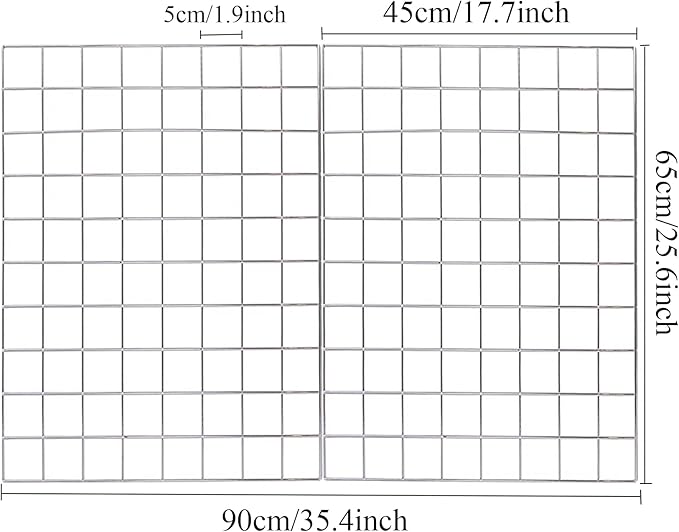 2 Pack Large Wall Grid Panels with Light and Clips, Photo Display Board, Picture Frame Collage Board, Wire Grid Wall Panel Room Decoration,Silver | Picture Frames Collage , Wire Grid Wall Panel Room Decoration