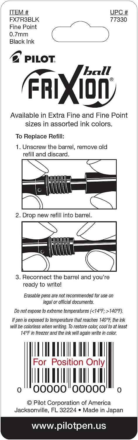 Pilot, Fine Point 0.7 mm, Pack of 3, Black