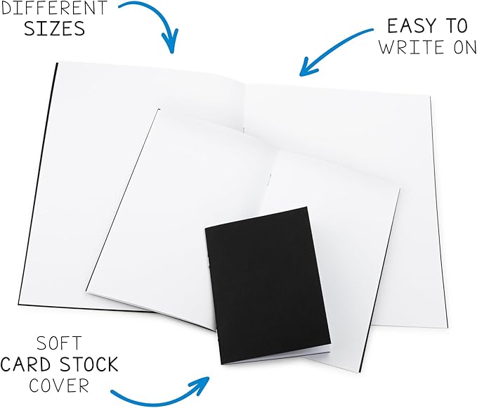 Hygloss Blank Books - Bulk 10 Pack – 5.5" x 8.5" A5 Kraft Paperback Blank Books for Kids to Write Stories, Doodle, Arts & Crafts – Plain Drawing Sketchbook, Unlined Journal, Notebook Without Lines