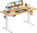 Sweetcrispy Electric Standing Desk, Computer Desk, 55x24 Inch | Adjustable Height, Splice Wood Board, 3 Memory Preset, Sit Stand Work Table for Home Office, Oak