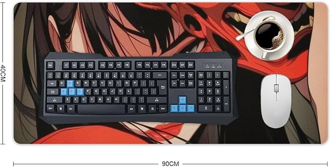 Large Mouse Pad Gaming Japanese Female Samurai Anime Girl Cool Desk Mat for Keyboard and Mouse Mat Non-Slip Rubber Desk Pad 40x90cm, Style