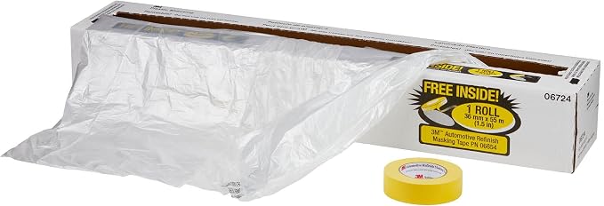3M Plastic Sheeting, 06724,16 ft x 400 ft, 1 Roll | Tear Resistant; Easy To Cut; Durable