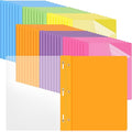 Feifeiya 72 Pack Plastic Report Covers with 3 Prongs Presentation Folders Bulk, 100 Sheet Capacity, Clear Front Report Covers for Presentation Document Paper School Office Supplies (Fresh Colors)
