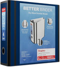 Staples Better 4-Inch D-Ring View Binder, Blue, 800 Sheets | Reinforced spine for high-capacity office and school document storage.