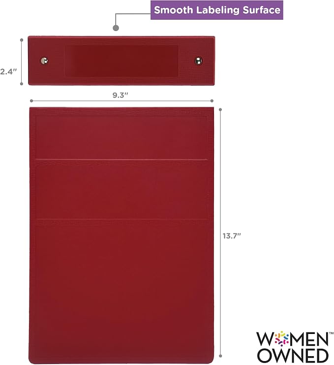 Carstens 2-Inch Heavy Duty 3-Ring Binder - Top Opening, Brick Red, Durable Plastic, Precision No-Gap Rings, Waterproof Cover, No Pockets, Holds 300 US Letter Sheets, BPA-Free, Made in USA (2878-3R)