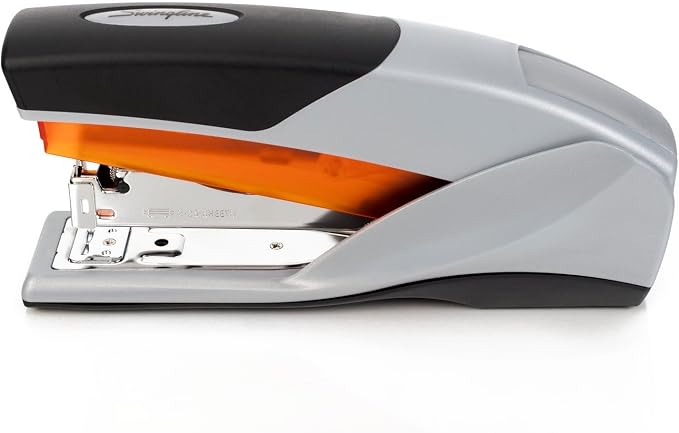 Swingline Stapler, 25 Sheet Capacity, Optima 25, Jam Free, Reduced Effort, Soft Grip, Orange and Gray (66402) (Pack of 6)