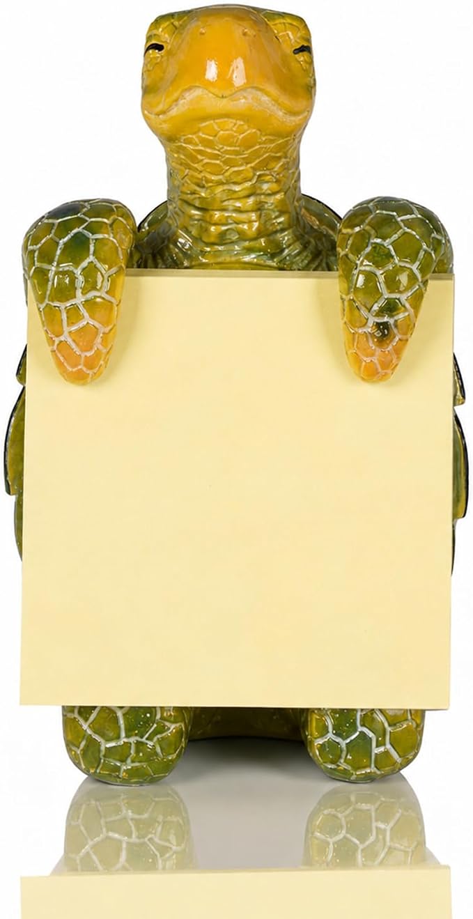 Sea Turtle Pop-Up Sticky Note Dispenser for 3 x 3 in Notes, Green | Includes 100 sheets, handmade resin desk decor for office, home or classroom; gift for teacher, coworkers and turtle lovers