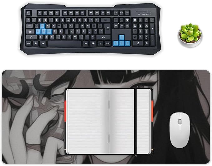 Large Mouse Pad Gaming Mousepad Female Samurai Anime Girl Cool Retro Japanese Desk Mat Big Mousepad Extended Keyboard Computer Pad Office Desk Organizers and Accessories 40x90cm, Style
