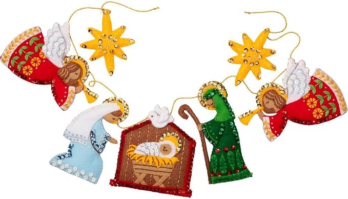 Bucilla, Felt Applique Garland Kit, Nativity, Perfect for DIY Arts and Crafts