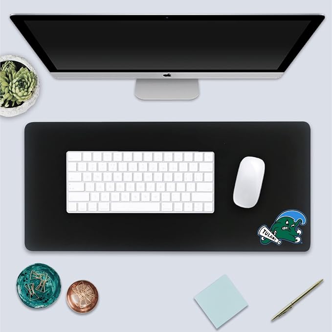 Tulane University Classic Cloth Desk Mat, Durable Office Supplies, Non-Slip Base, Responsive Desk Pad with Smooth Cloth Surface, Black