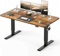CubiCubi 63x28 Large Electric Standing Desk, 28" Deep Desktop, Rustic Brown | Wide Surface, Sit to Stand, Computer Workstations, Home Office Desk, Next-Gen Frame, Advanced Motor, 176 lbs Capacity