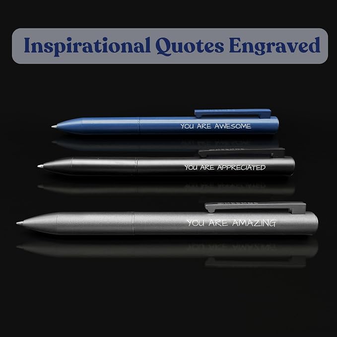 MESMOS 3pk Luxury Metal Ballpoint Pens, German-Made Ink, Teacher Appreciation Gifts Ideas, Teacher Gifts, Teachers Supplies, Thank You Gift for Men, Cool Desk Accessories, Nice Pens for Mens
