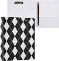 Black White Plaid 3 Ring Binder 1.5 Inch Binders Organizer with Clear Interior Pockets Binder for School Office Work 1 Pack