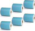 BETCKEY - 4" x 2" Barcode Shipping & Multipurpose Labels Compatible with Zebra & Rollo Label Printer,Premium Adhesive & Perforated[Light Blue, 6 Rolls, 4500 Labels]