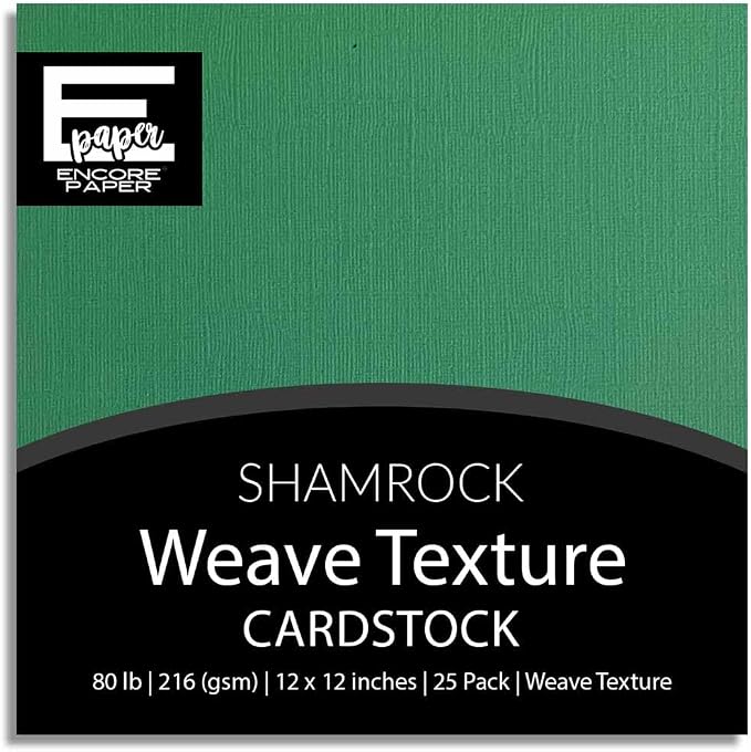 Shamrock—12x12 Textured Cardstock | 80lb Textured Green Scrapbook Paper | Premium Cardstock for Cricut Cutting | 25 Sheets