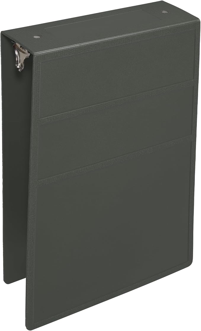 Carstens 3-Inch Heavy Duty 3-Ring Binder - Top Opening, Charcoal Gray, Durable Plastic, No-Gap Rings, Waterproof Cover, No Pockets, Holds 400 Letter Sheets, BPA-Free, Made in USA (1781-3R), Case of 12