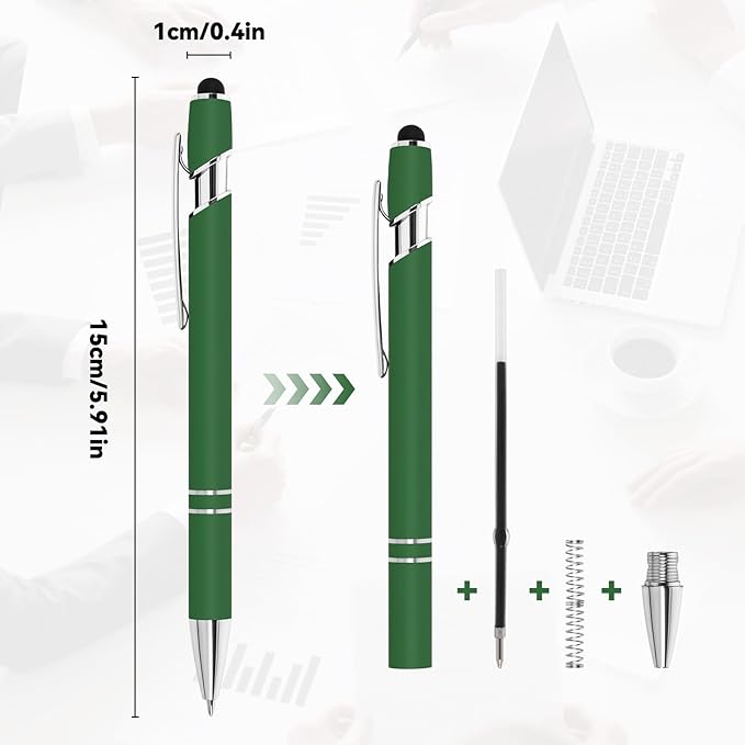 WYPAS Bulk Custom Pens - Personalized with Name, Engraved Text/Logo - Stylus Tip, Black Ink - Options for Corporate Gatherings, Events & Promotions (Purple)