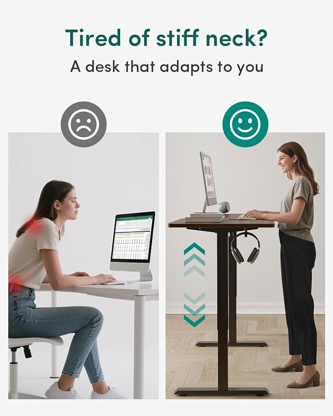 CubiCubi 63x28 Large Electric Standing Desk, 28" Deep Desktop, Black Walnut | Wide Surface, Sit to Stand, Computer Workstations, Home Office Desk, Next-Gen Frame, Advanced Motor, 176 lbs Capacity