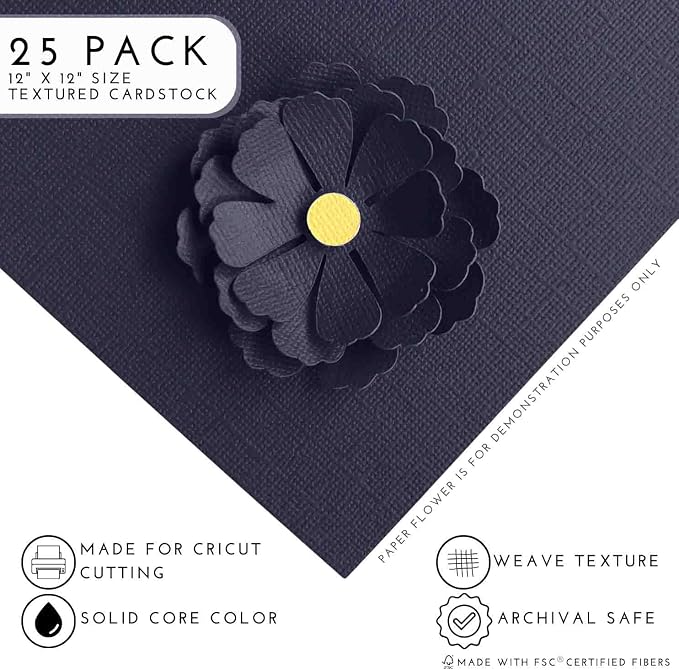 BALTIC BLUE—12x12 Textured Cardstock | 80lb Textured Blue Scrapbook Paper | Premium Cardstock for Cricut Cutting | 25 Sheets