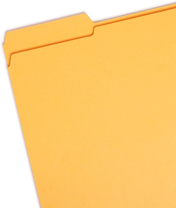 Smead File Folder, Reinforced 1/3-Cut Tab, Letter Size, Goldenrod, 100 per Box (12234)