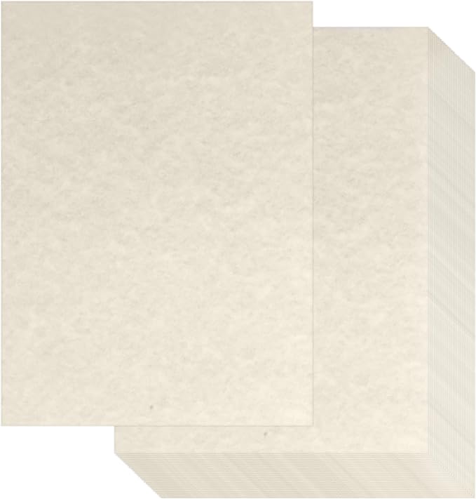 120 Sheets Parchment Cardstock, 8.5” x 11” Parchment Paper, 65lb/180 gsm Printer Paper for Certificate, Invitations, Menus, Crafts, DIY Cards | Ivory